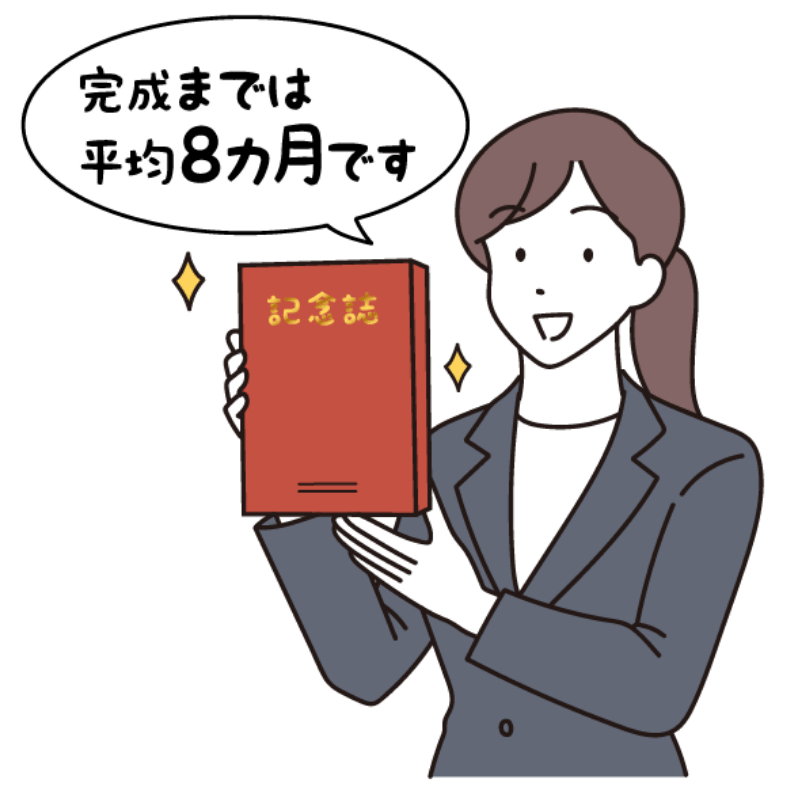 完成までは平均8ヶ月です